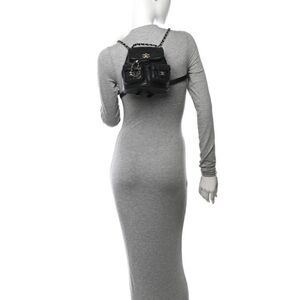 CHANEL Black Leather Mini Backpack